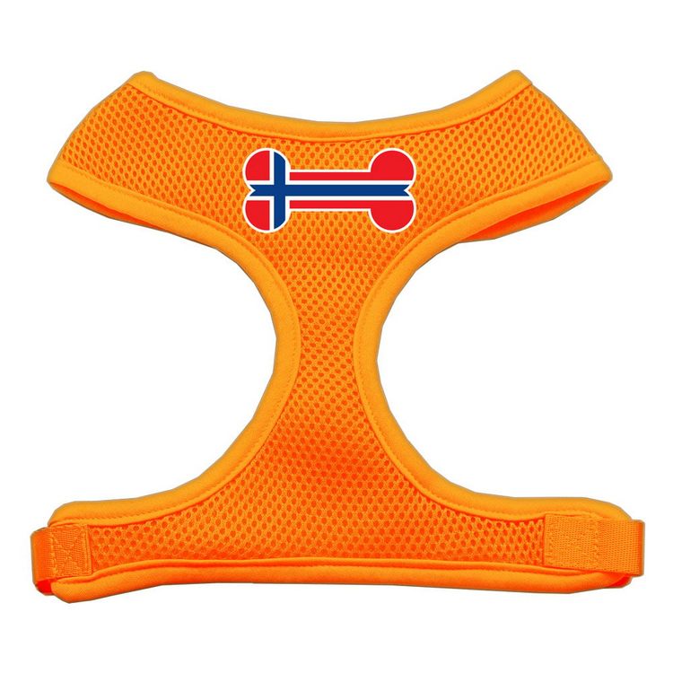 Bone Flag Norway Screen Print Screen Print Mesh Pet Harness Orange